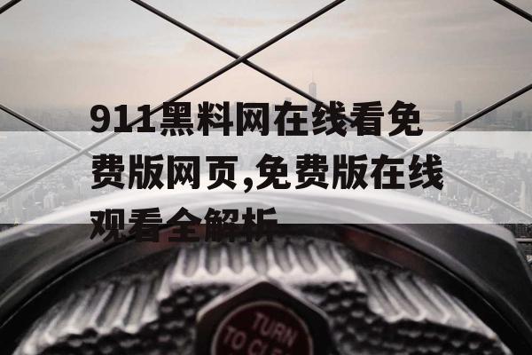 911黑料网在线看免费版网页,免费版在线观看全解析